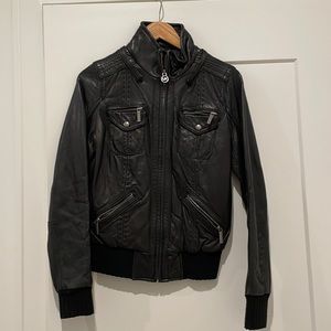 MICHAEL Michael Kors genuine leather bomber jacket